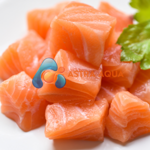 Cá hồi cắt khối vuông 